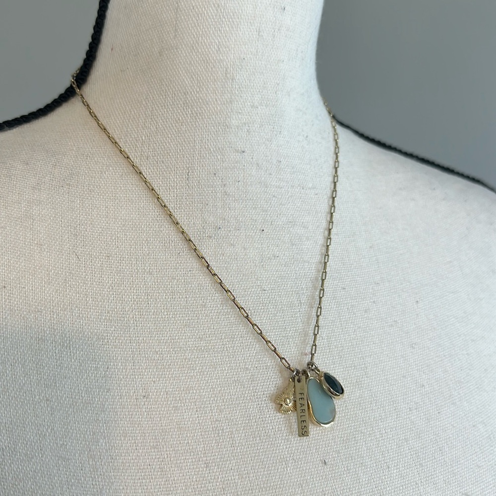 Fearless Butterfly Gem Dainty Gold Charm Necklace